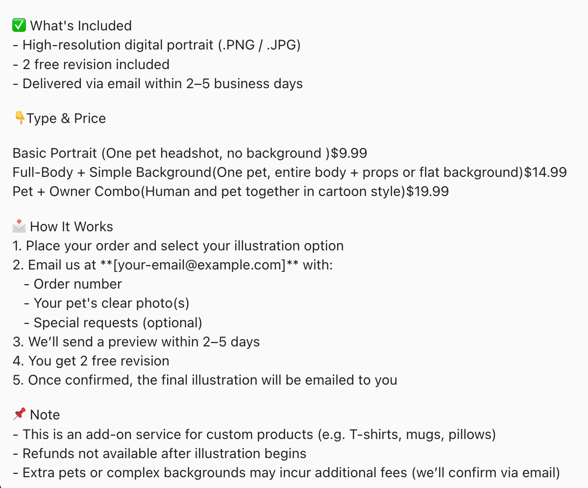 🎨 Cartoon Illustration Add-On!(digital service only)