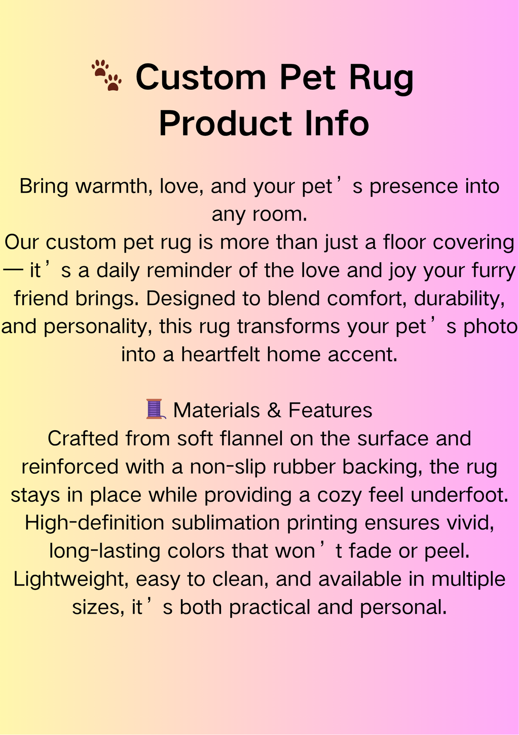 Custom Pet Photo Rug – Personalized Dog & Cat Carpet with Name